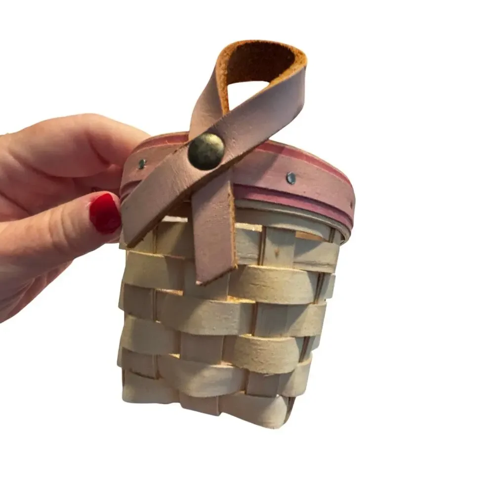 Longaberger American Cancer Society Hope Basket beige pink protector charm 2005